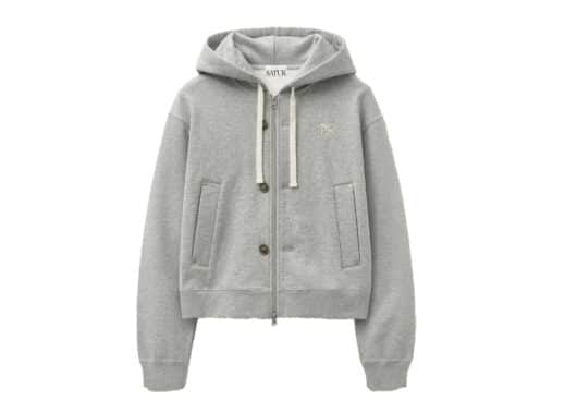 Satur Teo Cotton All Day Hood Zip-up Melange Gray (W)