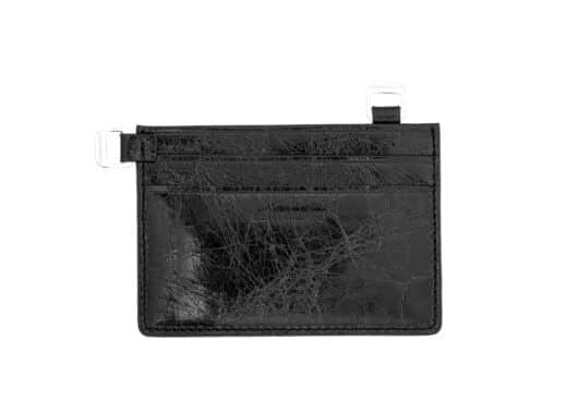 Sentiments Spiky Leather Card Wallet Cross Necklace Burnish No.629 Back View