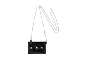 Sentiments Spiky Leather Card Wallet Cross Necklace Burnish No.629 Front View