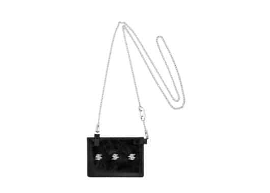 Sentiments Spiky Leather Card Wallet Cross Necklace Burnish No.629 Front View