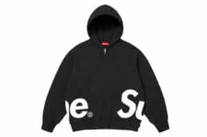 Supreme Big Logo Zip Up Hooded Sweatshirt Black