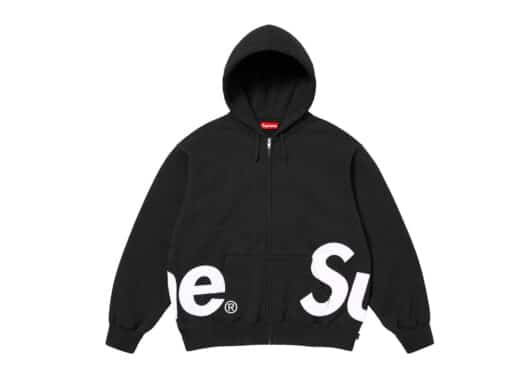 Supreme Big Logo Zip Up Hooded Sweatshirt Black