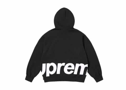 Supreme Big Logo Zip Up Hooded Sweatshirt Black - Image 2
