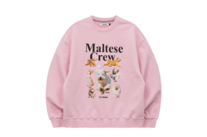 Wai Kei Maltese Crew Man to Man Crewneck Light Pink
