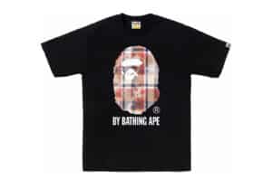 BAPE Bleach Check Ape Head Tee Black