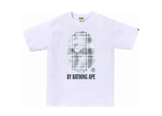 BAPE Bleach Check Ape Head Tee White