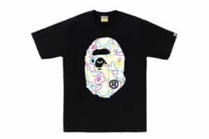 BAPE Neon Camo Big Ape Head Tee Black
