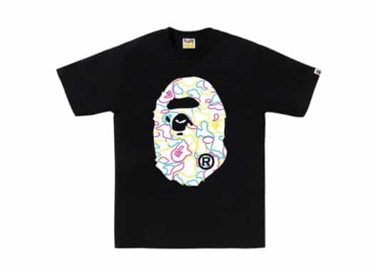 BAPE Neon Camo Big Ape Head Tee Black