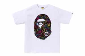 BAPE Neon Camo Big Ape Head Tee White