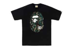 BAPE Trial Camo Big Ape Head Tee Black/Green
