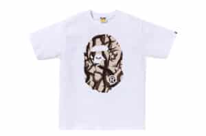 BAPE Trial Camo Big Ape Head Tee White/Beige