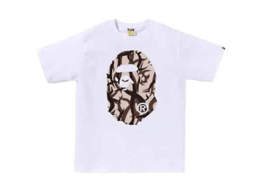 BAPE Trial Camo Big Ape Head Tee White/Beige