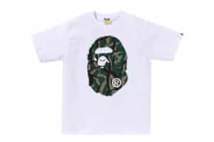 BAPE Trial Camo Big Ape Head Tee White/Green