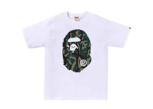 BAPE Trial Camo Big Ape Head Tee White/Green