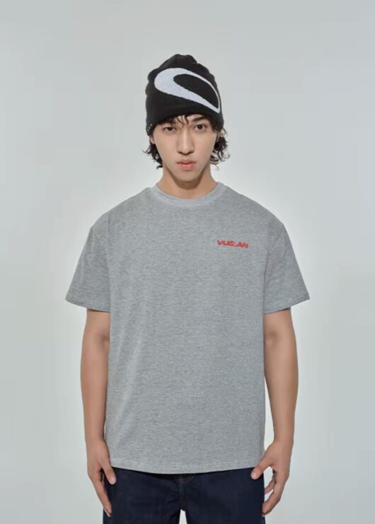 Vulcan Basic Logo Tee Grey Red #134 - Image 2