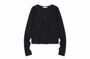Low Classic Henry-Neck Long Sleeve Tee Black