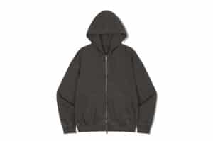 Low Classic Lc Washed Zip-Up Hoodie Charcoal