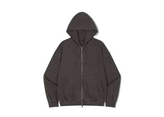 Low Classic Lc Washed Zip-Up Hoodie Charcoal