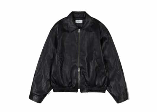 Low Classic Leather Harrington Jacket Black
