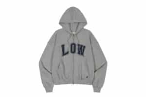 Low Classic Low Soft Sweat Zip-Up Hoodie Melange Grey