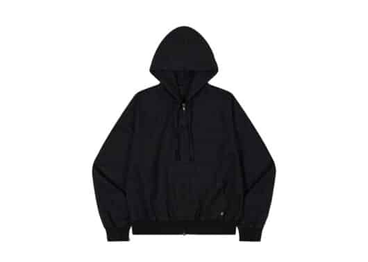 Low Classic Washed Cotton Zip-Up Hoodie Black
