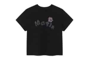 Matin Kim Bubbly Graphic Printing Top Black TS057