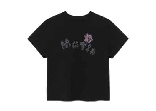Matin Kim Bubbly Graphic Printing Top Black TS057