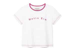 Matin Kim Color Print Arch Logo Top White TS055