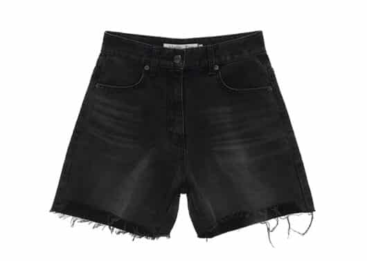 Matin Kim Cut Out Point Denim Shorts Black DN023