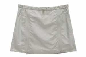 Matin Kim Double Zipper Point Banding Mini Skirt Beige SK011