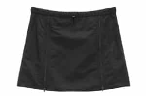 Matin Kim Double Zipper Point Banding Mini Skirt Charcoal SK011