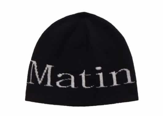 Matin Kim Logo Jacquard Short Beanie Black BN006