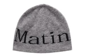 Matin Kim Logo Jacquard Short Beanie Grey BN006