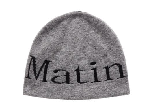 Matin Kim Logo Jacquard Short Beanie Grey BN006