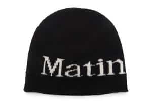 Matin Kim Logo Linen Short Beanie Black BN010