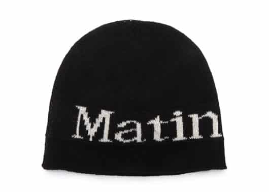 Matin Kim Logo Linen Short Beanie Black BN010
