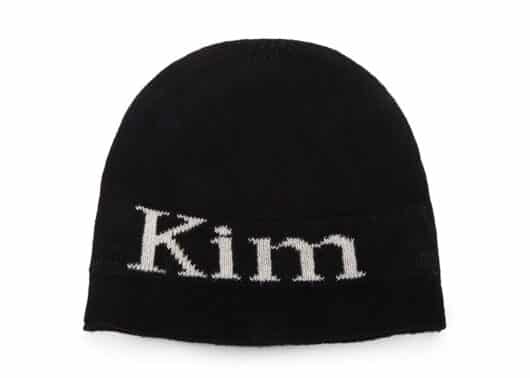 Matin Kim Logo Linen Short Beanie Black BN010 - Image 2