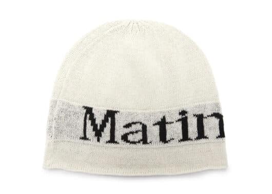 Matin Kim Logo Linen Short Beanie White BN010