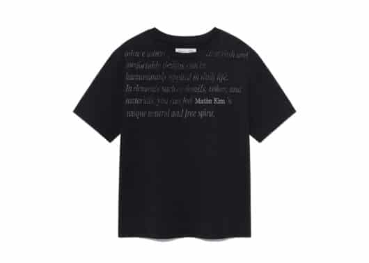 Matin Kim Logo Point Lettering Graphic Top Black TS078