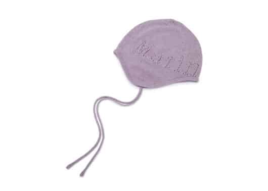 Matin Kim Logo Punching Earflap Beanie Purple HT001