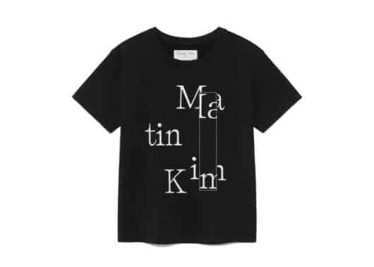 Matin Kim Patchwork Graphic Printing Logo Top Black TS075