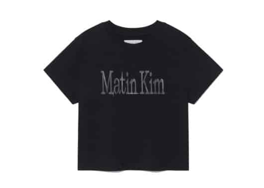 Matin Kim Pattern Artwork Logo Crop Top Black TS074