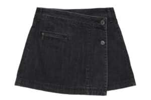 Matin Kim Pleats Wrap Denim Mini Skirt Black DN021