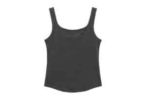 Matin Kim Square Neck Sleeveless Logo Top Charcoal TS034