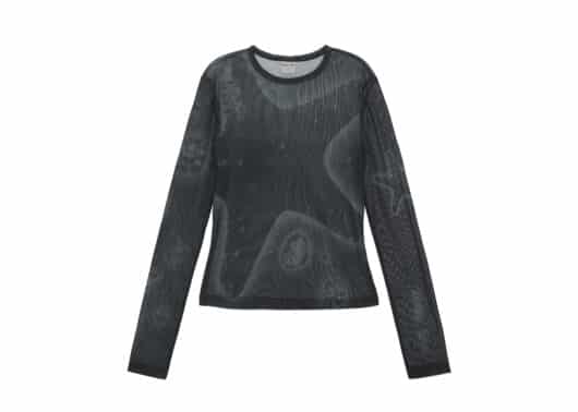 Matin Kim Starfish Mesh Long Sleeve Charcoal TS027
