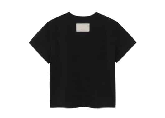 Matin Kim Stitch Printing Detail Crop Top Black TS050 - Image 2