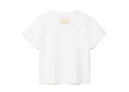 Matin Kim Stitch Printing Detail Crop Top White TS050 - Image 2
