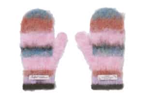Rockfish Weatherwear Stripe Shaggy Mittens Pink