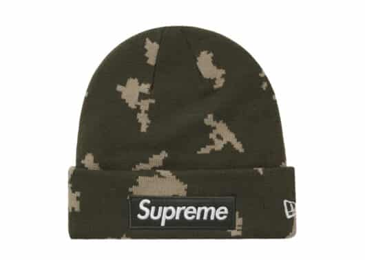 Supreme New Era Box Logo Beanie (FW21) Olive Russian Camo