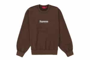 Supreme Washed Box Logo Crewneck Brown